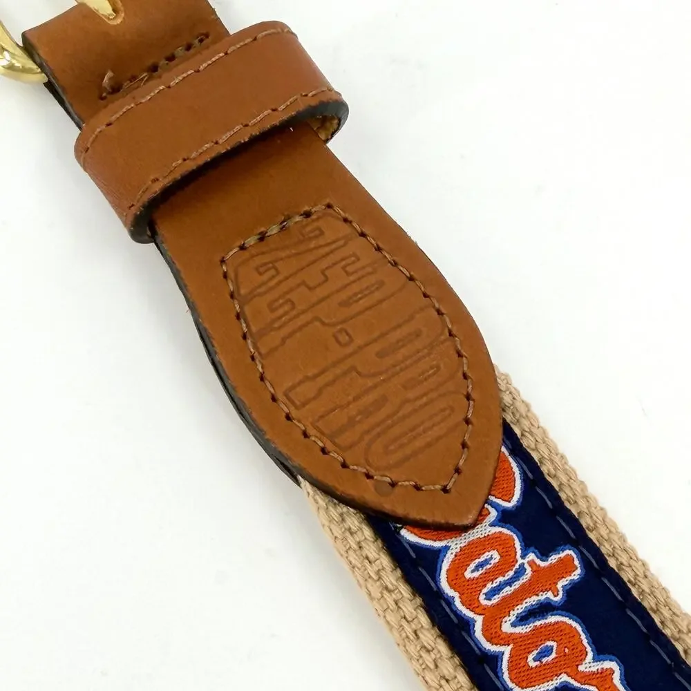 Vintage Y2K Zap-Pro Navy Florida Gators Genuine Leather Ribbon Belt